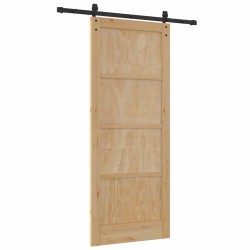 Porte coulissante avec kit de quincaillerie 86x211 cm Bois massif pin 