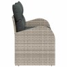 Canapé de jardin 2 places avec coussins Gris clair Rattan 