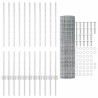 Clôture Euro avec 22 poteaux U Argent 1x25 m Acier 