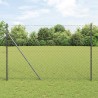 Jeu de Poteaux de Clôture Gris 1.5 x 25 m Acier galvanisé & PVC 
