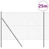 Jeu de Poteaux de Clôture Gris 1.5 x 25 m Acier galvanisé & PVC 