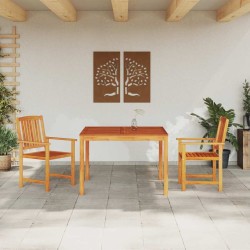 Ensemble de salle à manger extérieur 3 pcs 110 x 110 x 75 cm 