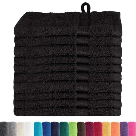 Gants de toilette 10 pcs Noir 15 x 21 cm Coton 