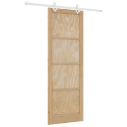 Porte coulissante avec matériel 83x232 cm en pin massif 