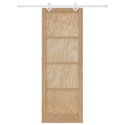 Porte coulissante avec matériel 83x232 cm en pin massif 