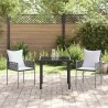 Ensemble de 3 pièces de salle à manger de jardin avec des coussins marron en poly rattan 