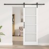 Porte coulissante avec quincaillerie 'ORKDAL'en bois massif blanc et verre 