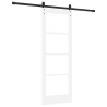Porte coulissante avec quincaillerie 'ORKDAL'en bois massif blanc et verre 