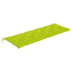 Banc Batavia avec coussin vert brillant 150 cm Bois teck massif 