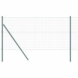 Clôture Euro avec 13 poteaux, 1,2 x 25 m, en acier galvanisé vert 