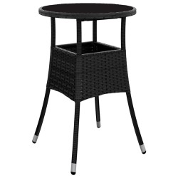 Ensemble de Salle à Manger de Jardin 5 Pièces Noir en Poly Rattan 
