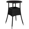 Ensemble de Salle à Manger de Jardin 5 Pièces Noir en Poly Rattan 