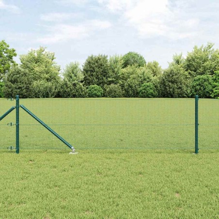 Ensemble de Poteaux de Clôture PVC Pack de 2 Vert PVC, Métal 