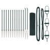 Ensemble de Poteaux de Clôture PVC Pack de 2 Vert PVC, Métal 