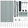 Ensemble de Poteaux de Clôture PVC Pack de 2 Vert PVC, Métal 