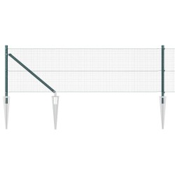 Ensemble de Poteaux de Clôture PVC Pack de 2 Vert PVC, Métal 