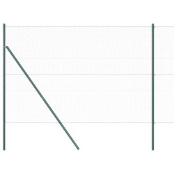 Ensemble de Clôture Ensemble de 2 Vert Métal 25m x 1.5m Durable 