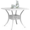 Table de jardin blanc 80x80x75 cm aluminium coulé 