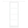 Set de Porte Coulissante avec Quincaillerie Blanche 83x232 cm Bois Massif en Pin 