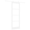 Set de Porte Coulissante avec Quincaillerie Blanche 83x232 cm Bois Massif en Pin 