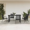 Ensemble à manger de jardin 5 pcs noir textilène et acier 
