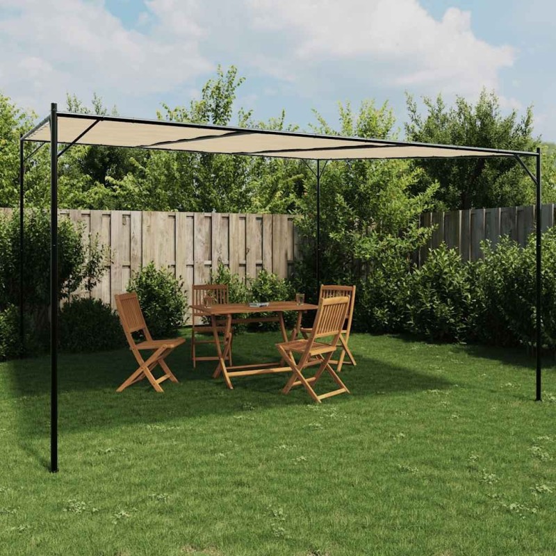 Belvédère beige 4x4 m 180 g/m² tissu et acier 