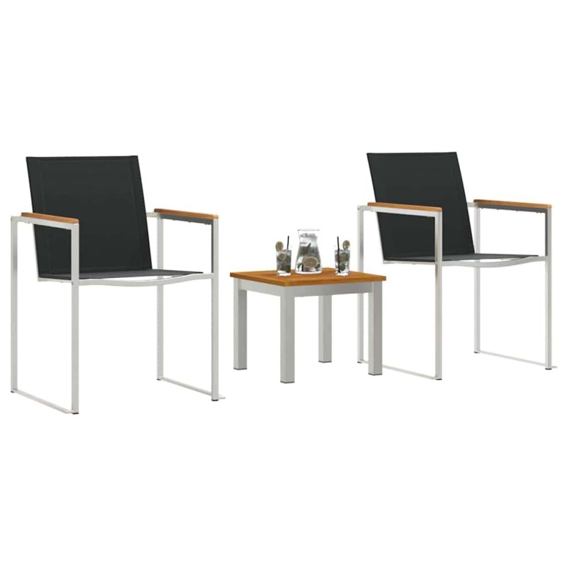 Ensemble de repas extérieur 3 pcs Bois de teck solide 