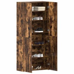 Cabinet à chaussures Chêne fumé 80x35,5x180 cm Bois d'ingénierie 