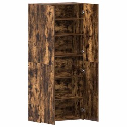 Cabinet à chaussures Chêne fumé 80x35,5x180 cm Bois d'ingénierie 