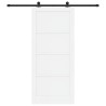 Porte coulissante avec ensemble de quincaillerie blanche 93x211 cm bois massif en pin 