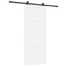 Porte coulissante avec ensemble de quincaillerie blanche 93x211 cm bois massif en pin 