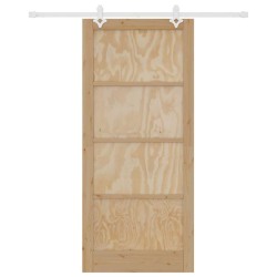 Porte coulissante avec quincaillerie 93x211 cm Bois massif Pin 
