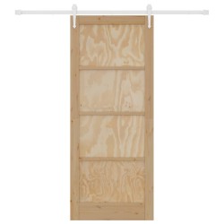 Porte coulissante avec matériel 86x211 cm en bois massif de pin 