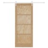 Porte coulissante avec matériel 86x211 cm en bois massif de pin 
