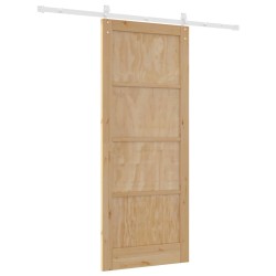 Porte coulissante avec matériel 86x211 cm en bois massif de pin 