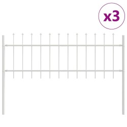 Clôture de jardin Blanc 5.1 x 1 m Acier enduit de poudre 