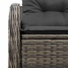 Canapé de jardin 2 places avec coussins Gris en Poly Rattan 