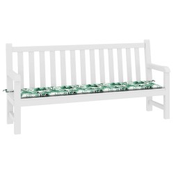 Coussin de Banc de Jardin Motif de Feuilles 200x50x4 cm Tissu Oxford 
