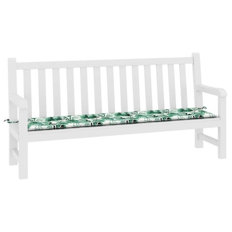 Coussin de Banc de Jardin Motif de Feuilles 200x50x4 cm Tissu Oxford 
