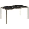 Table de jardin dessus en verre Gris 150x90x75cm Résine tressée 