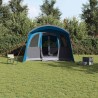 Tente familiale avec fenêtres, en forme de tunnel, bleue et imperméable, pour 8 personnes. 