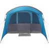 Tente familiale avec fenêtres, en forme de tunnel, bleue et imperméable, pour 8 personnes. 