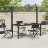 Ensemble de salle à manger de jardin 5 pièces en Textilène noir et acier 