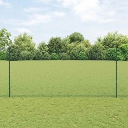 Piquets de clôture 11 pcs U-Channel vert 140 cm en acier 