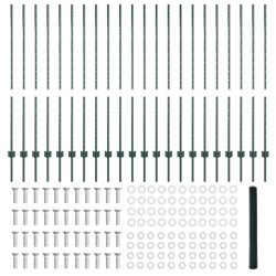 Piquets de clôture 11 pcs U-Channel vert 140 cm en acier 