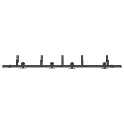 Kit de quincaillerie de porte coulissante 213,5 cm acier noir 
