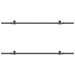Kit de quincaillerie de porte coulissante 213,5 cm acier noir 