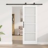 Porte coulissante avec kit de matériel 'ORKDAL'en bois massif et verre blanc 