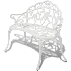 Banc de jardin 100 cm Aluminium coulé Blanc 