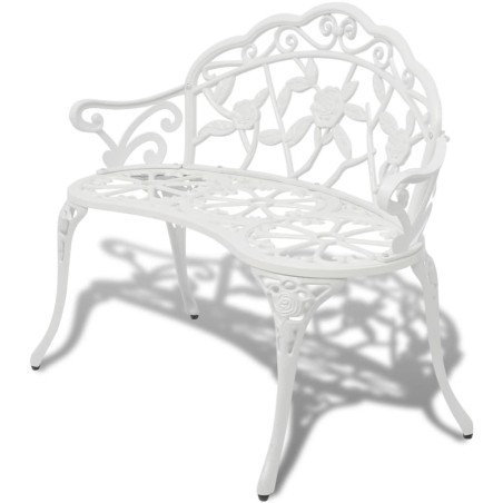 Banc de jardin 100 cm Aluminium coulé Blanc 
